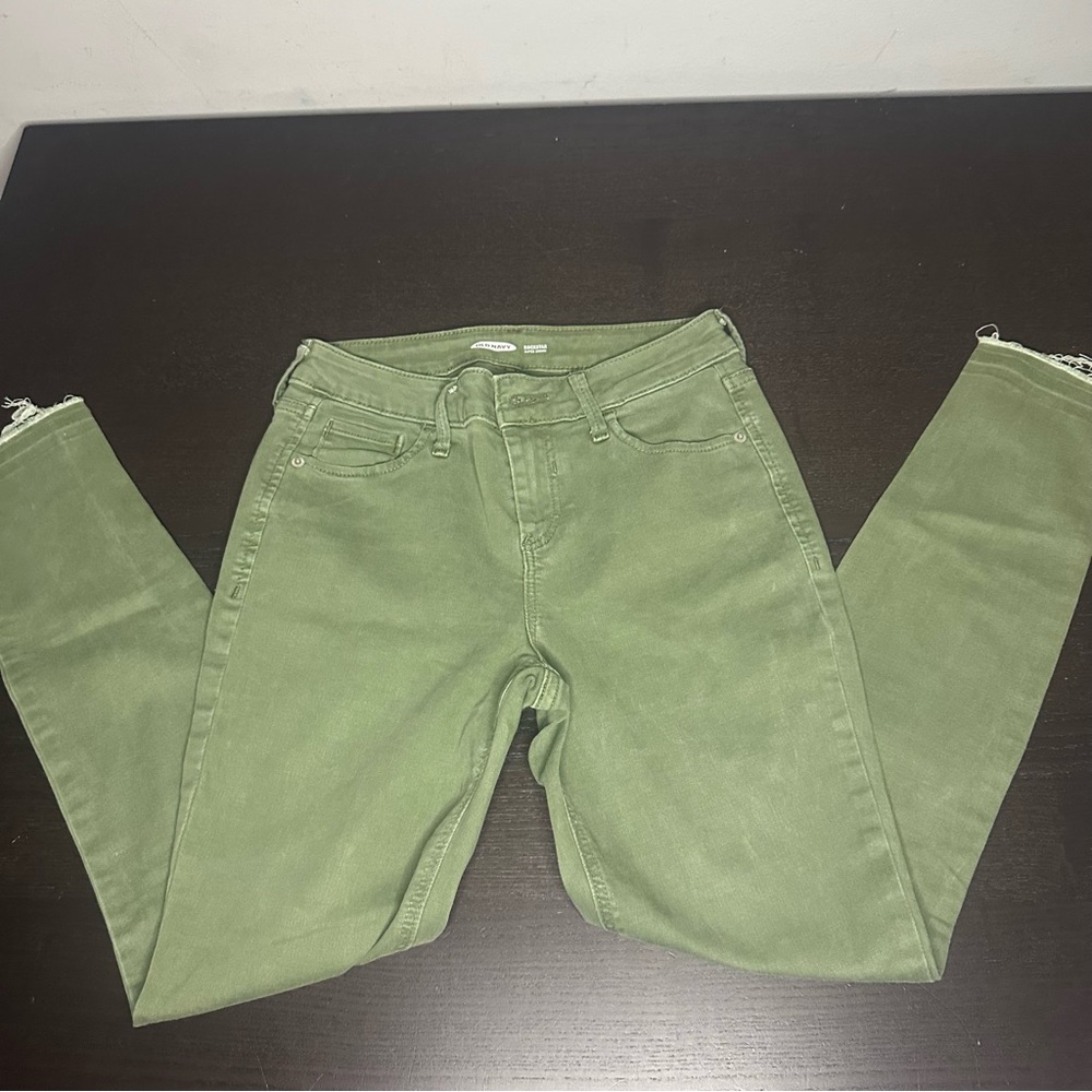 Olive Green Old Navy Rockstar Super Skinny Jeans Size 2